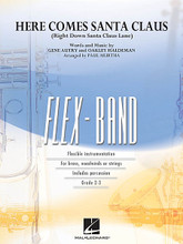 Here Comes Santa Claus (Right Down Santa Claus Lane) composed by Gene Autry and Oakley Haldeman. Arranged by Paul Murtha. For Concert Band (Score & Parts). FlexBand. Grade 2-3. Published by Hal Leonard.

Paul Murtha puts a unique spin on this familiar Christmas tune using a mix of styles from two-beat, to rock shuffle, to straight-ahead swing. Every part gets a chance to play the melody in this entertaining and festive arrangement.
