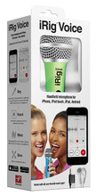 iRig Voice Mic (Green). Hardware. General Merchandise. IK Multimedia #IRIGMICVOGIN. Published by IK Multimedia.

iRig Voice is a new handheld vocal microphone designed for iPhone, iPod touch and iPad. Compatible with all of today's top music apps, like Glee! Karaoke, LaDiDa, Karaoke Anywhere, and dozens more, iRig Voice turns your Apple device into a never-ending karaoke machine or vocal-recording studio.Â¦Get started fast with the included EZ VOICE app, which lets you sing along with music from your music library, add professional-grade vocal FX, including reverb, chorus and pitch correction. Based on IK's acclaimed VocaLive app, EZ VOICE lets you remove the vocals from your favorite songs with just a single button, and even record yourself to share online!