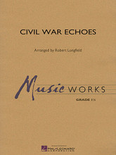 Civil War Echoes arranged by Robert Longfield. For Concert Band (Score & Parts). MusicWorks Grade 1. Grade 1.5. Published by Hal Leonard.

As the nation commemorates 150 years since the Civil War, here is an appealing medley for young players that uses music of the period. The bugle call “Taps” originated during the Civil War and is used here at the beginning of the piece and incorporated again at the end. The tender ballad Tenting on the Old Campground provides lyric contrast before closing with the rousing spiritual Free At Last. Dur: 3:25.