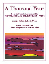 A Thousand Years from The Twilight Saga: Breaking Dawn, Part 1) Arranged for Harp by Christina Perri. Arranged by Sylvia Woods. For Harp. Harp. Softcover. 4 pages. Published by Hal Leonard.

This romantic ballad was first used during the credits of The Twilight Saga: Breaking Dawn, Part 1 and was included on the original motion picture soundtrack. Fans of the Twilight series have made it the unofficial love song for Bella and Edward.