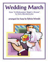 Wedding March from A Midsummer's Night Dream by Felix Mendelssohn for Harp composed by Felix Bartholdy Mendelssohn (1809-1847). Arranged by Sylvia Woods. For Harp. Harp. Softcover. 4 pages. Published by Hal Leonard.

Felix Mendelssohn composed the “Wedding March” in 1842 as a part of his suite for Shakespeare's play A Midsummer Night's Dream. It is most commonly played as a wedding recessional. This sheet music includes two harp arrangements. The first is for intermediate to advanced lever harp players, or pedal harpists. The second is a bit easier. It can be played on small harps with 22 or more strings, from C to C.