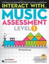 Interact with Music Assessment (Level I) (Interactive Resources for the Music Classroom). Composed by Manju Durairaj. For Choral (TEA/DVD-ROM). Expressive Art (Choral). Published by Hal Leonard.

Get students actively on board and on the right track with InterAct! Level I of this 3-part series, features sequential assessments presented in an INTERACTIVE game format all about comparatives...high-low, long-short, loud-soft, fast-slow, same-different! Track and create vocal pathways; explore timbres; recognize high-low by sight and sound; sing, play and notate so-mi songs; explore, create and notate quarter and eighth note patterns; perform locomotor or non-locomotor movements or play instruments at different speeds or dynamic levels. The CD-ROM offers step-by-step interactive lessons for SmartBoard and Promethean, compatible with SmartNotebook 11 and Promethean ActivPrimary Version 1.7.6. No interactive whiteboard? Download free viewer software and instruct from your computer. Instructions enclosed. No CD-Rom drive? Optional DIGITAL ACCESS AVAILABLE for direct download to your computer.