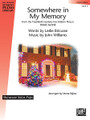 Somewhere in My Memory (from Home Alone) (Level 5 - Intermediate Showcase Solos Pop Sheet). Composed by John Williams and Leslie Bricusse. Arranged by Mona Rejino. For Piano/Keyboard. Educational Piano Library. Intermediate. 4 pages. Published by Hal Leonard.

The famous ballad from the movie “Home Alone” is arranged for intermediate level piano solo. It has just the right blend of full-sounding harmony and accessible pianistic touches to satisfy the performer and listener.