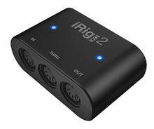iRig MIDI 2 (with USB/Lightning Interface). Hardware. General Merchandise. IK Multimedia #IPIRIGMIDI2. Published by IK Multimedia.

Features:

• Standard Core MIDI interface connects any MIDI hardware device to Core MIDI-compatible apps like SampleTank FREE and GarageBand®

• Standard-sized MIDI in, out and thru jacks for convenient connections with controllers, symths, and other gear

• MIDI in and out activity LEDs

• USB compatible (Mac/PC), USB, and lightning cable included

• Bumper-friendly cables.