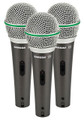 Q6 Dynamic Supercardioid Handheld Mic (Dynamic Microphone 3-Pack). Samson Audio. General Merchandise. Samson Audio #SAQ6CL3P. Published by Samson Audio.

Offered in a convenient and cost-effective “three-pack,” the Q6 gives you plenty of output and performance for a variety of situations. Features include:

• 3 mics in a foam padded hard shell case

• High gain, low impedance design

• Dynamic neodymium mic element

• Super cardioid pickup pattern

• Multi-axis shock mounted element

• On/off Switch

• Hard shell carry case for 3 mics (mic clips included).