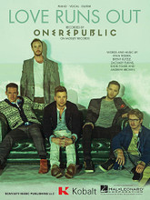 Love Runs Out by OneRepublic. For Piano/Vocal/Guitar. Piano Vocal. 12 pages. Published by Hal Leonard.

This sheet music features an arrangement for piano and voice with guitar chord frames, with the melody presented in the right hand of the piano part as well as in the vocal line.