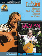 Slack Key Hawaiian Guitar Pack (Hawaiian Slack Key Guitar (Book/CD Pack) with The Art of Hawaiian Slack Key Guitar (DVD)). For Guitar. Homespun Tapes. Softcover with DVD. 40 pages. Published by Homespun.

Includes the book/CD pack Keola Beamer Teaches Hawaiian Slack Key Guitar (HL.695338) and the DVD The Art of Hawaiian Slack Key Guitar (HL.641649) in one money-saving pack!

The book/CD teaches the special tunings used in slack key playing along with the lush fingerpicking style that will add new sounds and flavors to your entire repertoire, plus both traditional and original songs.

The DVD teaches seven traditional and original compositions in the special tunings that give slack key its distinctive sound.
