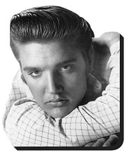 Elvis Heartthrob - Chunky Magnet by Elvis Presley. Accessory. General Merchandise. Aquarius #95179. Published by Aquarius.

An iconic black-and-white headshot of the King early in his career.