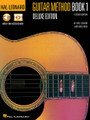 Hal Leonard Guitar Method, Book 1 - Deluxe Edition (Audio & Video Access Included). For Guitar. Guitar Method. Softcover Media Online. 48 pages. Published by Hal Leonard.

This deluxe edition of the world-famous method by Will Schmid and Greg Koch includes online access to 48 online audio tracks and 30 minutes of video lessons! The Hal Leonard Guitar Method is designed for anyone just learning to play acoustic or electric guitar. It is based on years of teaching guitar students of all ages, and it also reflects some of the best guitar teaching ideas from around the world. Book 1 includes: tuning • playing position • musical symbols • notes in first position • C, G, G7, D, G7, A7 and Em chords • rhythms through eighth notes • strumming and picking • 100 great songs, riffs and examples.