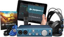 iTwo Studio Recording System Bundle hardware. General Merchandise. Published by PreSonus.

A complete, all-PreSonus hardware/software recording kit – just add a Mac, PC or iPad!

Start recording right-out-of-the-iBox with this complete, all-PreSonus package! Record with the ultra-mobile AudioBox iTwo bus-powered, 2-channel, USB/iPad audio/MIDI interface for Mac, Windows and iPad; award-winning Studio One Artist DAW software for Mac and Windows; and easy-to-use Capture Duo recording software for iPad.

Transfer songs wirelessly direct to Studio One or wired via Itunes between iPad and Mac or PC. Capture sound with the M7 large-diaphragm condenser mic and monitor with high-definition HD7 headphones.