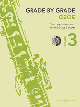 Grade by Grade - Oboe (Grade 3) (With CD of Performances and Accompaniments). Composed by Various. Edited by Janet Way. For Oboe. Boosey & Hawkes Chamber Music. Softcover with CD. Boosey & Hawkes #M060128837. Published by Boosey & Hawkes.

This series highlights composers including Karl Jenkins, Serge Prokofieff, and Dmitri Shostakovich alongside arrangements of traditional music from around the world. Each book contains grade-appropriate scales and arpeggios linked to the repertoire, sight-reading and improvisation activities, aural awareness tasks and a piano accompaniment booklet. The CD includes full performance demonstrations, piano backing tracks and grade-appropriate aural awareness resources.
