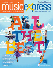 All the Best Vol. 15 No. 4 (January/February 2015). By Sara Bareilles. By John Jacobson, Mac Huff, and Roger Emerson. Arranged by Emily Crocker and John Higgins. For Choral (Teacher Magazine w/CD). Music Express. 66 pages. Published by Hal Leonard.

Get on board the Music Express with this essential resource for general music classrooms and elementary choirs. Join John Jacobson and friends as they provide you with creative, high-quality songs, lessons and recordings that will keep students engaged and excited! This January/February issue includes: Best Self, Best Work, Best World * The Bare Necessities (from Walt Disney's The Jungle Book) * Singabahambayo Thina * Brave (Sara Bareilles) * Flight of the Bumblebee (Rimsky-Korsakov) * He's Got the Whole World in His Hands * Freeze * Travel to South Africa * One 2 One Interview with Celtic Woman * plus many more songs and activities in the teacher magazine!