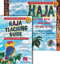 HAJA: Classroom Kit for Choral (CLASSRM KIT). Expressive Art (Choral). Published by Hal Leonard.

“I want to see you flap flap flap your wings, and drum drum drum your heartbeat...” even your littlest rhythm-makers will song, clap, dance and cheer as Haja (AH-ja) learns to fly! Kid-tested and teacher-approved ... Musical Tales for Modern Minds' HAJA TEACHING GUIDE offers step-by-step multicultural lesson plans and student hands-on learning activities. Aligned to our national core curriculum standards for young learners to develop their multiple intelligences and creative expression, this Guide provides ways to engage with music-making, language arts and multi-sensory experiences. Through the story of Haja, The Bird Who was Afraid to Fly and the companion song “Fly Haja Fly”, students can identify with Haja's transformation as she overcomes her fear. They'll take her example of success to heart as she builds her confidence, gaining self-awareness and determination. Young students will explore and practice learning sounds and rhythms, and identifying colors and patterns. The guide also offers an interdisciplinary introduction to West African instruments, designs, food and more. Suggested for ages 4-7. “Today's lesson was a huge success! The kids loved it! They loved the story, song, drumming.... everything. They wanted to listen to the song several times and on the way out I could hear them singing the chorus ...” (music educator, Wharton Elementary, Lancaster PA) The Classroom Kit includes Haja hardcover storybook/listening CD and teaching guide.