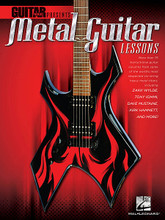 Guitar World Presents Metal Guitar Lessons by Various. For Guitar. Guitar Educational. Softcover. Guitar tablature. 160 pages. Published by Hal Leonard.

More than 75 heavy metal instructional guitar columns from the pages of Guitar World magazine! The ultimate collection of teachings from some of the most respected giants of the metal universe, including Dimebag Darrell, Kerry King, Slash, Marty Friedman, and more! Topics covered include: using chord slides to add aggression to a riff with Megadeth's Dave Mustaine; using string skipping to break out of your comfort zone with Metallica's Kirk Hammett; harmonic screams with Pantera's Dimebag Darrell; the proper way to play “Paranoid” with Black Sabbath's Tony Iommi; pre-gig warm-up strategies with Slash; using strummed octaves to create a haunting vibe with Testament's Eric Peterson; and more!