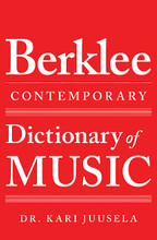 The Berklee Contemporary Dictionary of Music berklee Guide. Softcover. 224 pages. Published by Berklee Press.

A comprehensive reference to terms used in the performance, creation, and study of music today. Covering instrumental and voice performance, audio technology, production, music business, and other dimensions of the modern music industry, its 3,400+ entries include many terms that are common among practicing musicians, but are found in no other dictionary. At the same time, it incorporates traditional terminology from early music to the present and across diverse cultures, as well as clarifying customary instrumental abbreviations and foreign language terms. Comprehensive lists of scales and chord symbol suffixes are itemized in the appendices.