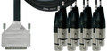 8-Channel Analog Breakout Cable Essentials Series – TASCAM D-Sub 25 to XLRF Connectors, 10-Foot C