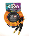 Premium DJ Dual/Mono (Black Light) Cable Ceon Series – Hi-Flex DJ's Choice Stereo RCA to 1/4″ TS 2-Foot Cable: Neon Orange