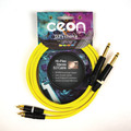 Premium DJ Dual/Mono (Black Light) Cable Ceon Series – Hi-Flex DJ's Choice Stereo RCA to 1/4″ TS 2-Foot Cable: Neon Yellow