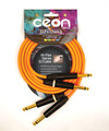 Premium DJ Dual/Mono (Black Light) Cable Ceon Series – Hi-Flex DJ's Choice Stereo 1/4″ TS to 1/4″ TS 2-Foot Cable: Neon Orange