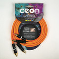 Premium DJ Dual/Mono (Black Light) Cable Ceon Series – Hi-Flex DJ's Choice Stereo RCA to RCA 2-Foot Cable: Neon Orange