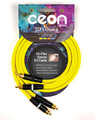 Premium DJ Dual/Mono (Black Light) Cable Ceon Series – Hi-Flex DJ's Choice Stereo RCA to RCA 2-Foot Cable: Neon Yellow