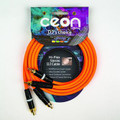 Premium DJ Dual/Mono (Black Light) Cable Ceon Series – Hi-Flex DJ's Choice Stereo RCA to RCA 10-Foot Cable: Neon Orange