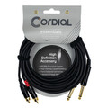 Unbalanced Twin Cable/Adapter (Black) Essentials Series – Two 1/4″ Mono Plugs to Two RCA Plugs, 3-Foot Cable