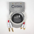 Unbalanced Twin Cable/Adapter (White) Essentials Series – Two 1/4″ Mono Plugs to Two RCA Plugs, 5-Foot Cable