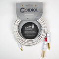 Y Adapter (White) Essentials Series – 1/8″ Stereo TRS to Left/Right 1/4″ Mono Connector Plugs, 5-Foot Cable