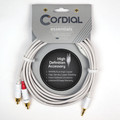 Y Adapter (White) Essentials Series – 1/8″ Stereo TRS to Left/Right Mono RCA Plugs, 20-Foot Cable