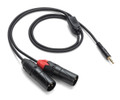 Tourtek Pro – 1/8″ TRS (Stereo) to Dual XLR (Male) Cable 3' Breakout Accessory Cable