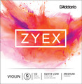 D'Addario Zyex, Violin G, (Zyex/Silver), 1/2, Medium