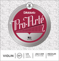 D'Addario Pro-Arte, Violin Set, (w/Plain Steel E, Aluminum D), Ball E, 1/4, Medium