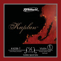 D'Addario Kaplan Golden Spiral Solo, Violin E, (Tinned Carbon Steel), Ball, 4/4, Extra Heavy