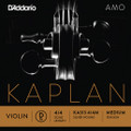D'Addario Kaplan Amo, Violin D, (Synthetic/Silver), 4/4,Medium