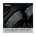 D'Addario Kaplan Vivo, Viola D, (Synthetic/Silver), Medium/Medium, 15-15.75"