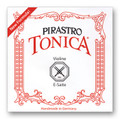 Pirastro Tonica, Violin Set, (w/Silvery Steel E), Ball E, 1/16-1/32, Medium