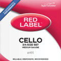 Super-Sensitive Red Label Cello String Set - 3/4 Size - Medium Gauge
