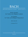 Bach, JS - 6 Sonatas for Violin and Piano, BWV 1017-1019, Volume 2  - edited by Peter Wollny and Andrew Manze - Bärenreiter Verlag URTEXT