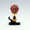 Luxitune Hill-Style String Adjuster, Pave Ball, Pink Crystals, 14k Gold Plate - Violin E or Viola A