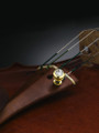 Luxitune Hill-Style String Adjuster, Solitaire, White Crystal, 14k Gold Plate - Violin E or Viola A