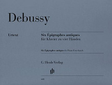 6 Epigraphes Antiques by Claude Debussy (1862-1918). Edited by Ernst-Gunter Heinemann. For 1 piano, 4-hands. Piano, 4-hands, Piano Duets. Henle Music Folios. Pages: VII and 27. SMP Level 10 (Advanced). Softcover. 36 pages. G. Henle #HN408. Published by G. Henle.

About SMP Level 10 (Advanced)

Very advanced level, very difficult note reading, frequent time signature changes, virtuosic level technical facility needed.

Contents:

    Debussy: Pour La Danseuse Aux Crotales
    Debussy: Pour Que La Nuit Soit Propice
    Debussy: Pour Invoquer Pan, Dieu Du Vent