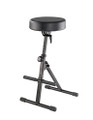 14060 Multi-Purpose Stool with Footrest and Round Seat, Black Leather