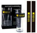 Nirvana 2-Pack Slap Band Pint Size Glassware – Smiley Logo Black Band/Yellow Iconic Concepts Gift Item