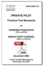 This is a free download of FAA-S-8081-32, "Practical Test Standards for Private Pilot, Powered Parachute and Weight-Shift Control."
