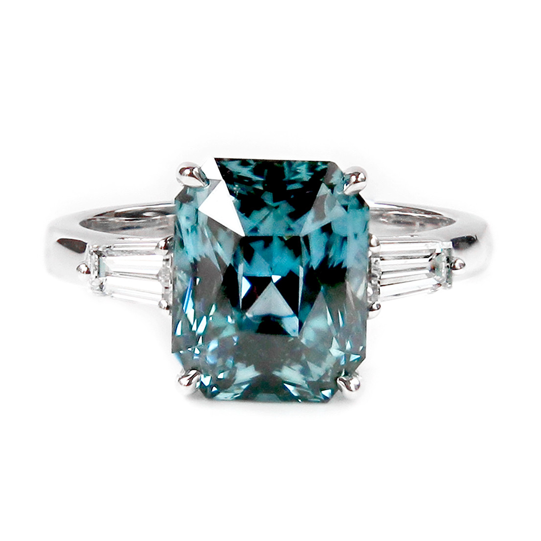 Bluish Green Sapphire Engagement Ring | Sapphire Engagement Rings ...