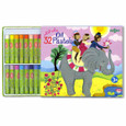 EEBOO - OIL PASTELS - ELEPHANT AND MONKEY
