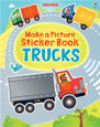 USBORNE - MAKE A PICTURE STICKER BOOK - TRUCKS