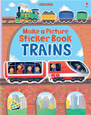USBORNE - MAKE A PICTURE STICKER BOOK - TRAINS