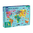 MUDPUPPY - GEOGRAPHY PUZZLE - MAP OF WORLD - 78PC